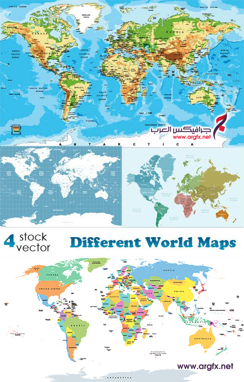 Vectors - Different World Maps
