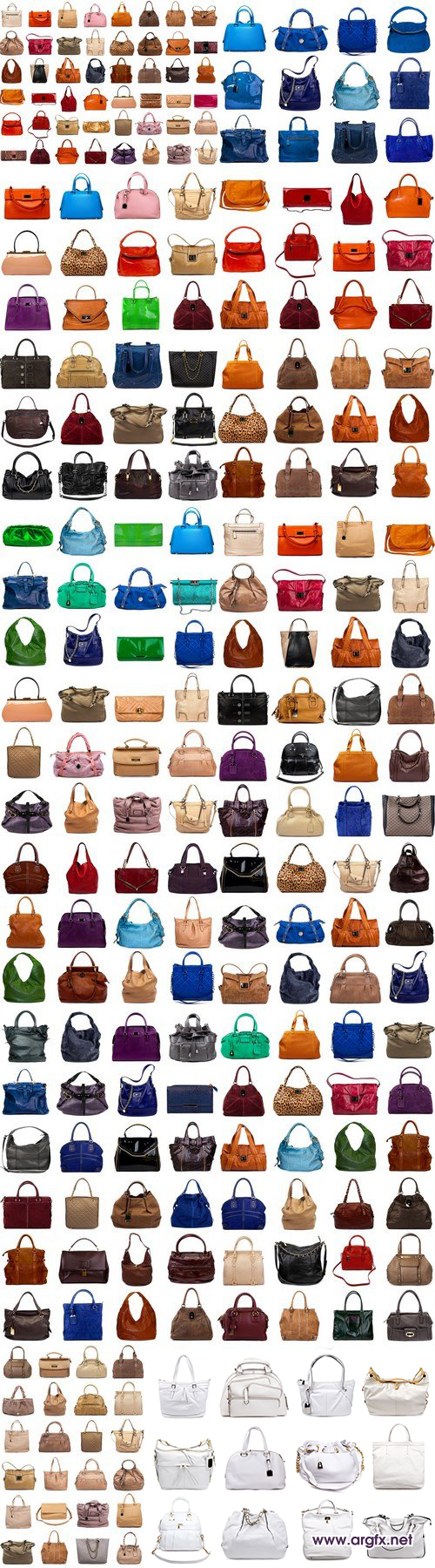  Collection of multicolored female bags - 19xUHQ JPEG