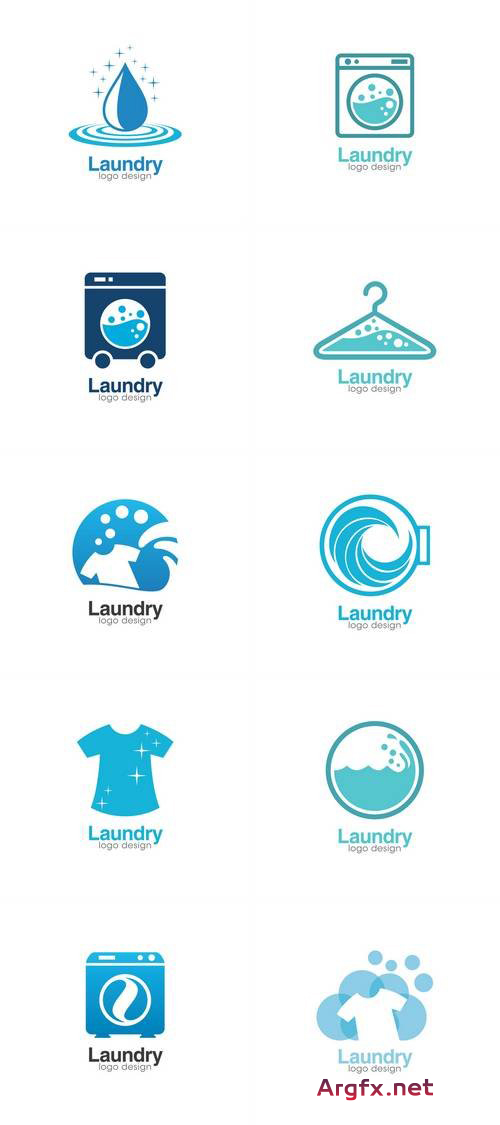  Laundry Creative Concept Logo Design Template