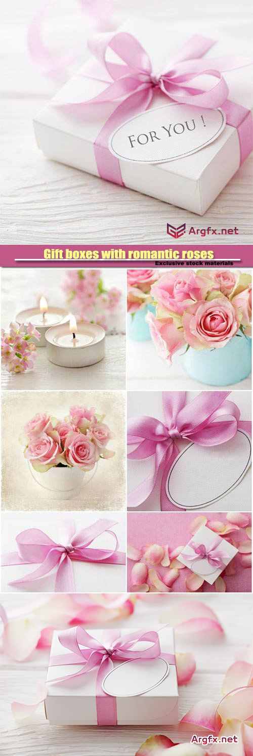  Gift boxes with romantic roses