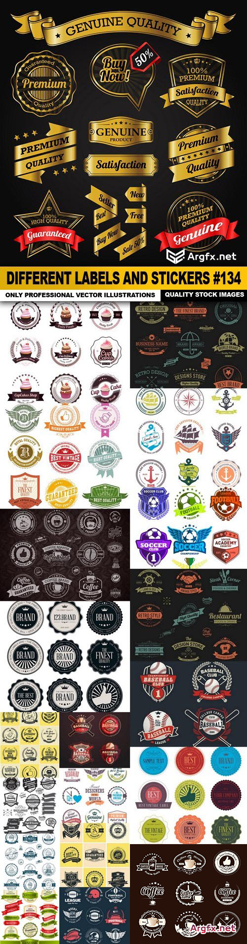  Different Labels And Stickers #134 - 20 Vector