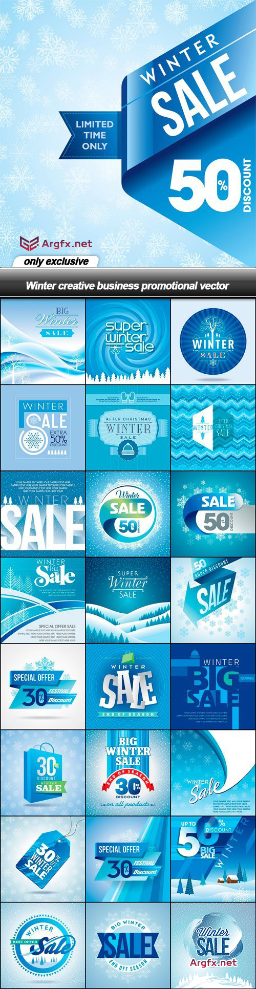 Winter creative business promotional vector - 25 EPS