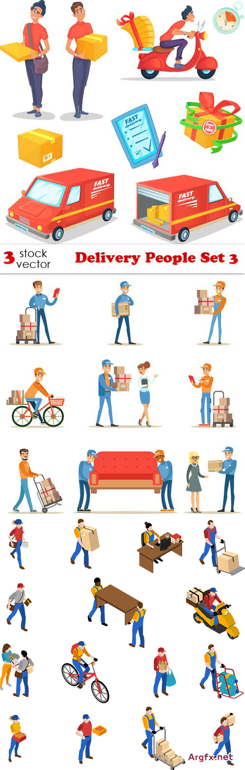 Vectors - Delivery People Set 3