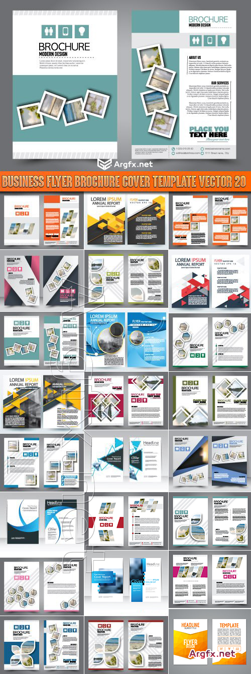 Business flyer brochure cover template vector 20