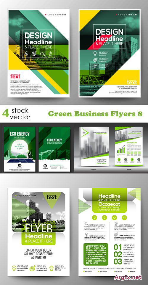 Vectors - Green Business Flyers 8