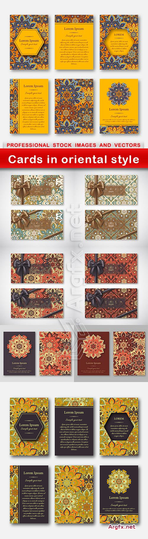  Cards in oriental style - 8 EPS