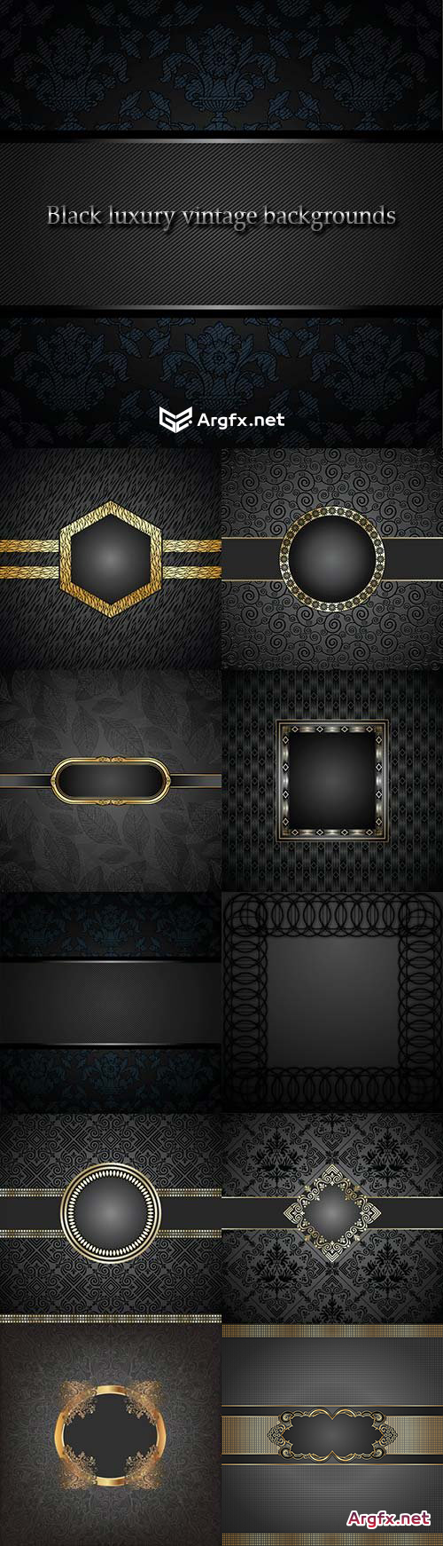 Black luxury vintage vector backgrounds