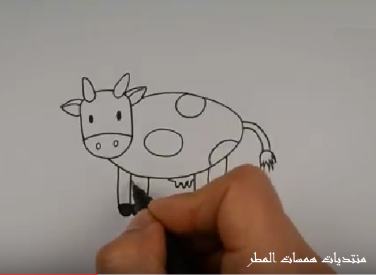طريقة رسم البقرة - كيفية رسم البقرة - How to Draw caw P_4808b3em1