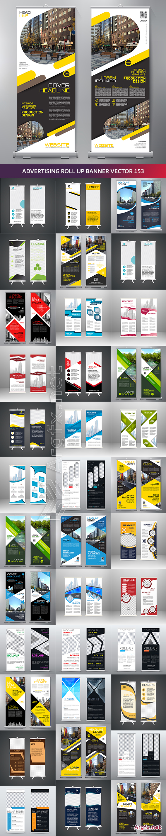 Advertising Roll up banner vector 153