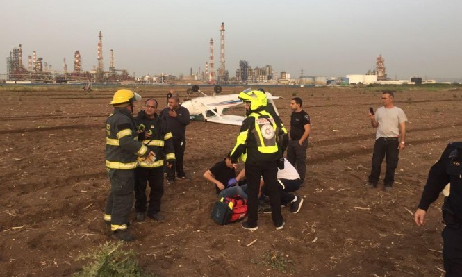 اصابة طيار اثر تحطم طائرته قرب حيفا
